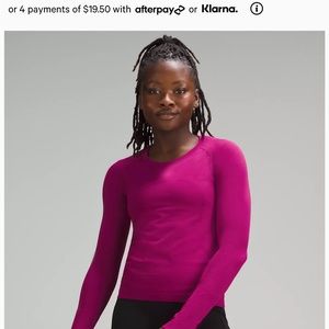 Lululemon swiftly long sleeve race length top size 8 very nice used condition